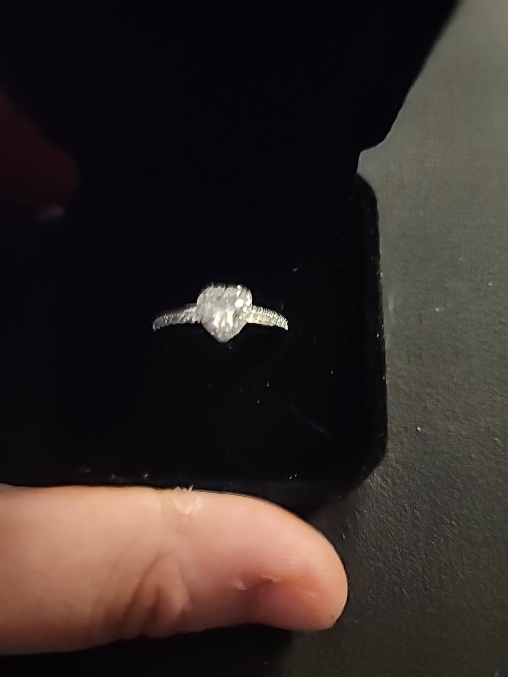 White Heart-Cut Cubic Zirconia Heart Engagement Ring Size 8!